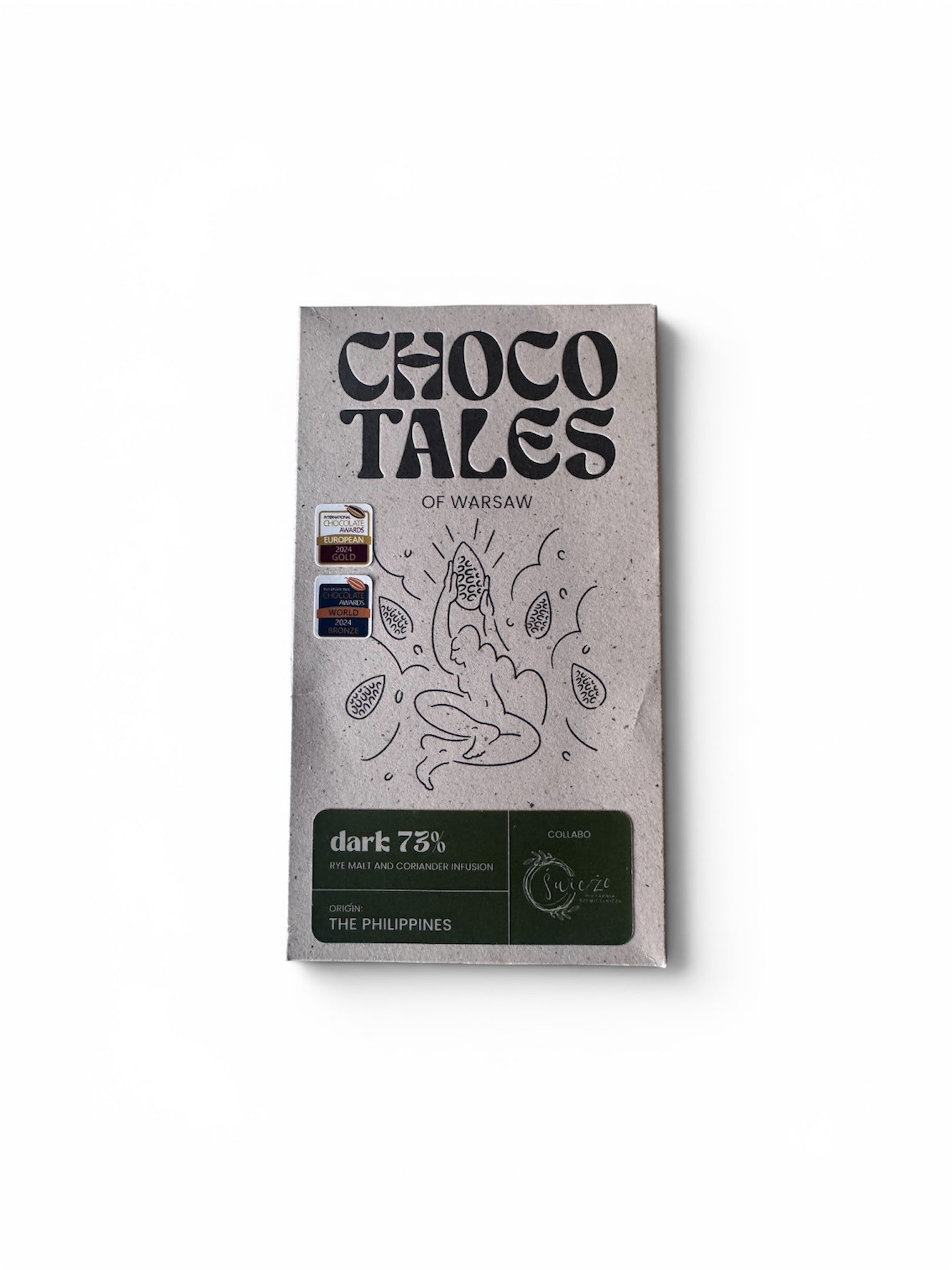 Choco Tales of Warsaw, Philippines 73% Rye Malt & Coriander infusion.